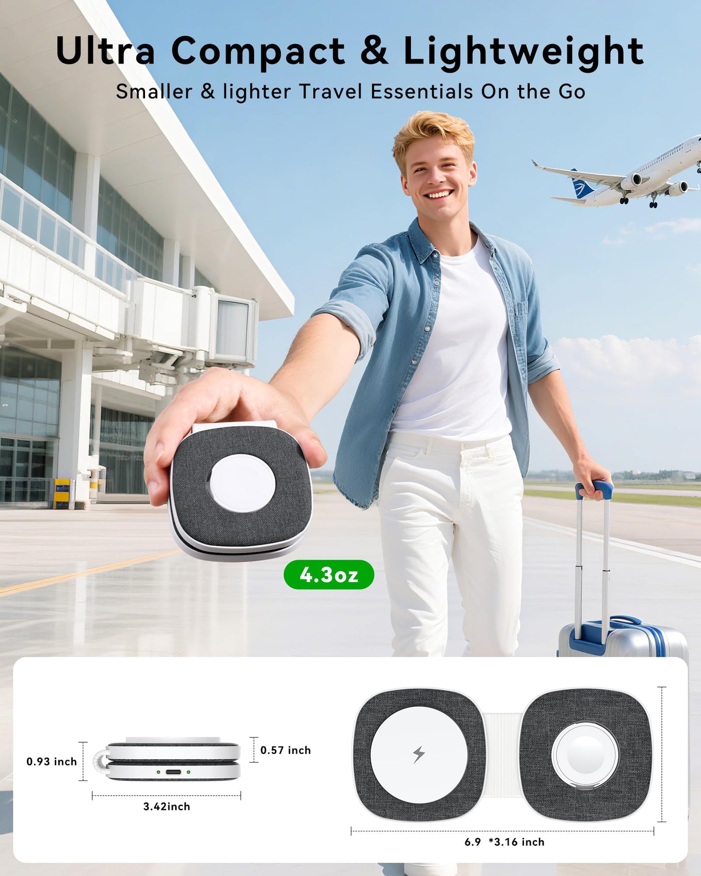 Charging Station for Apple Multiple Devices?2 in 1 Foldable Wireless Charger for Magnetic Wireless Charger Station Travel Charging Pad for Apple