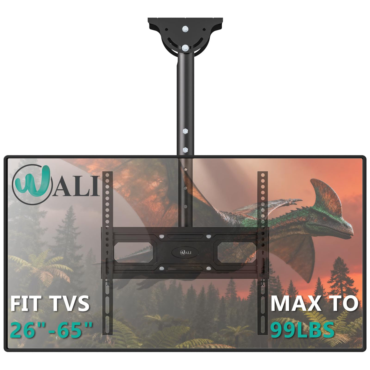 WALI Ceiling TV Mount for Most 26-65 inch LCD LED OLED 4K TVs, up to 99 lbs