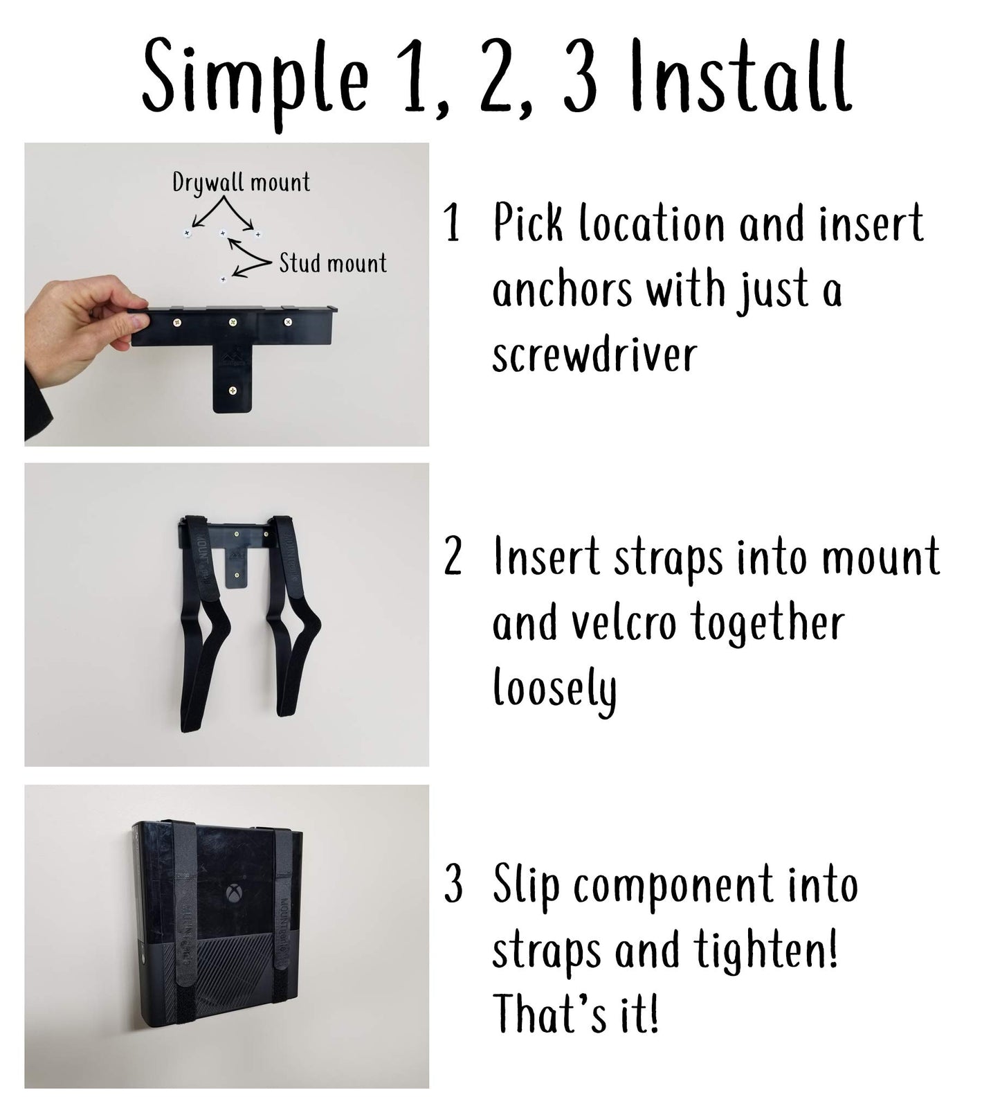 Mount Genie The All-in Wonder Mount (1-Pack): The Easiest Wall Mount for Any Component Routers Modems Xbox Game Consoles DVRs | One Size Fits All |