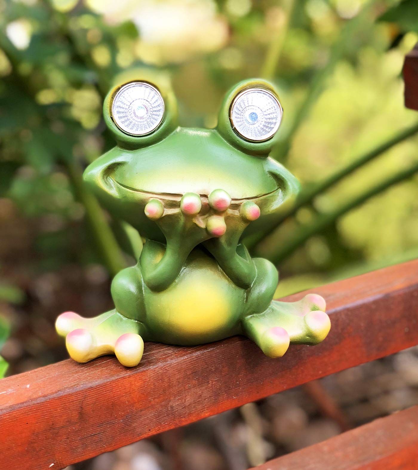 TIBLEN Solar Powered Frog Outdoor LED Garden Light Decor (Speak - NO)