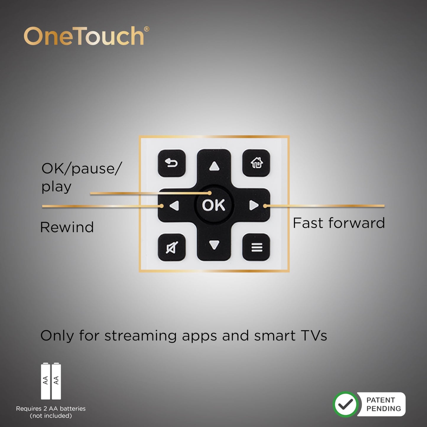 UltraPro BigEZ OneTouch Big Button Universal TV Remote for Seniors, Easy to Use, Replacement Remote for Samsung, LG, Sony, Vizio, Roku TV, Streaming