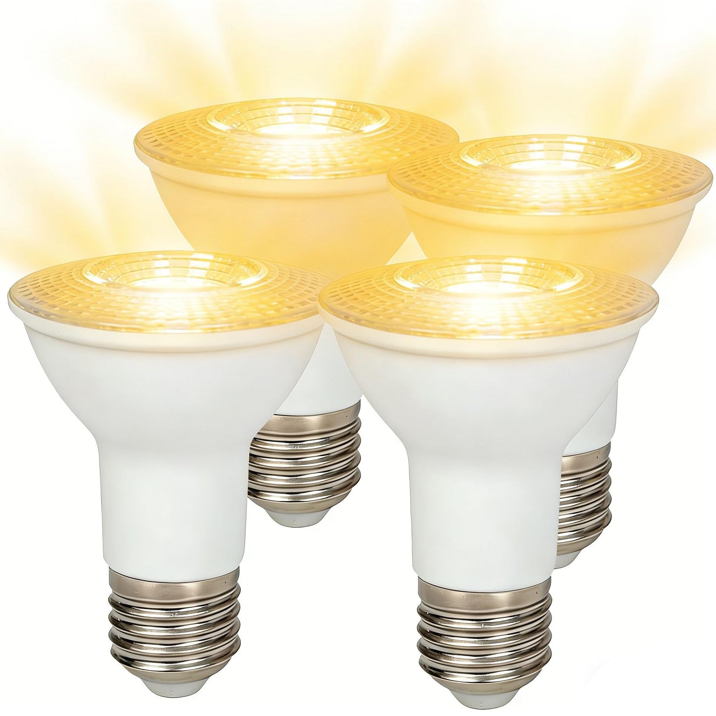 xmpuertai PAR20 LED Light Bulb, 50W Equivalent, 7W, 600 LM, E26 Base, Dimmable, Energy Efficient, 4 Pack (2700K Soft White)