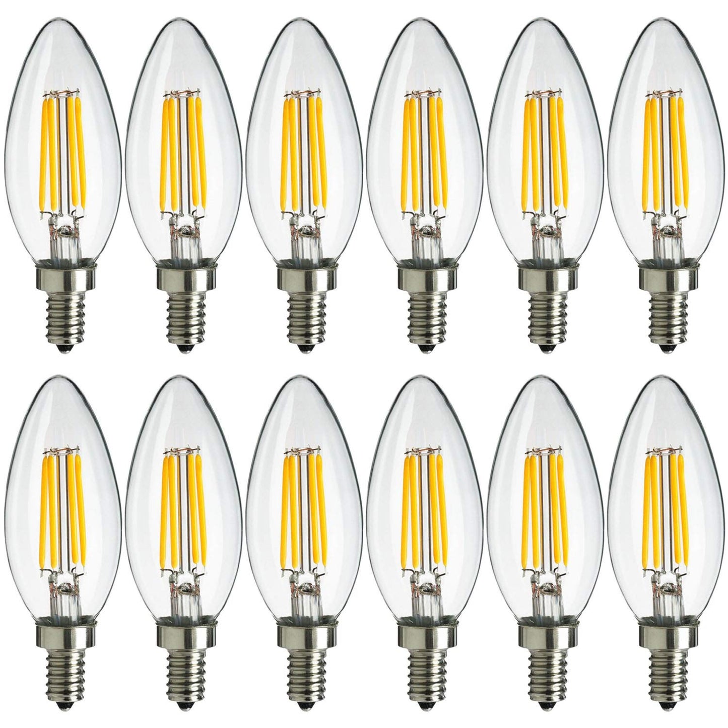 MaxLite Candelabra LED Chandelier Bulbs, 40W Equivalent, Enclosed Fixture Rated, 300 Lumens, Dimmable Filament Candle Bulbs, E12 Base, Energy Star