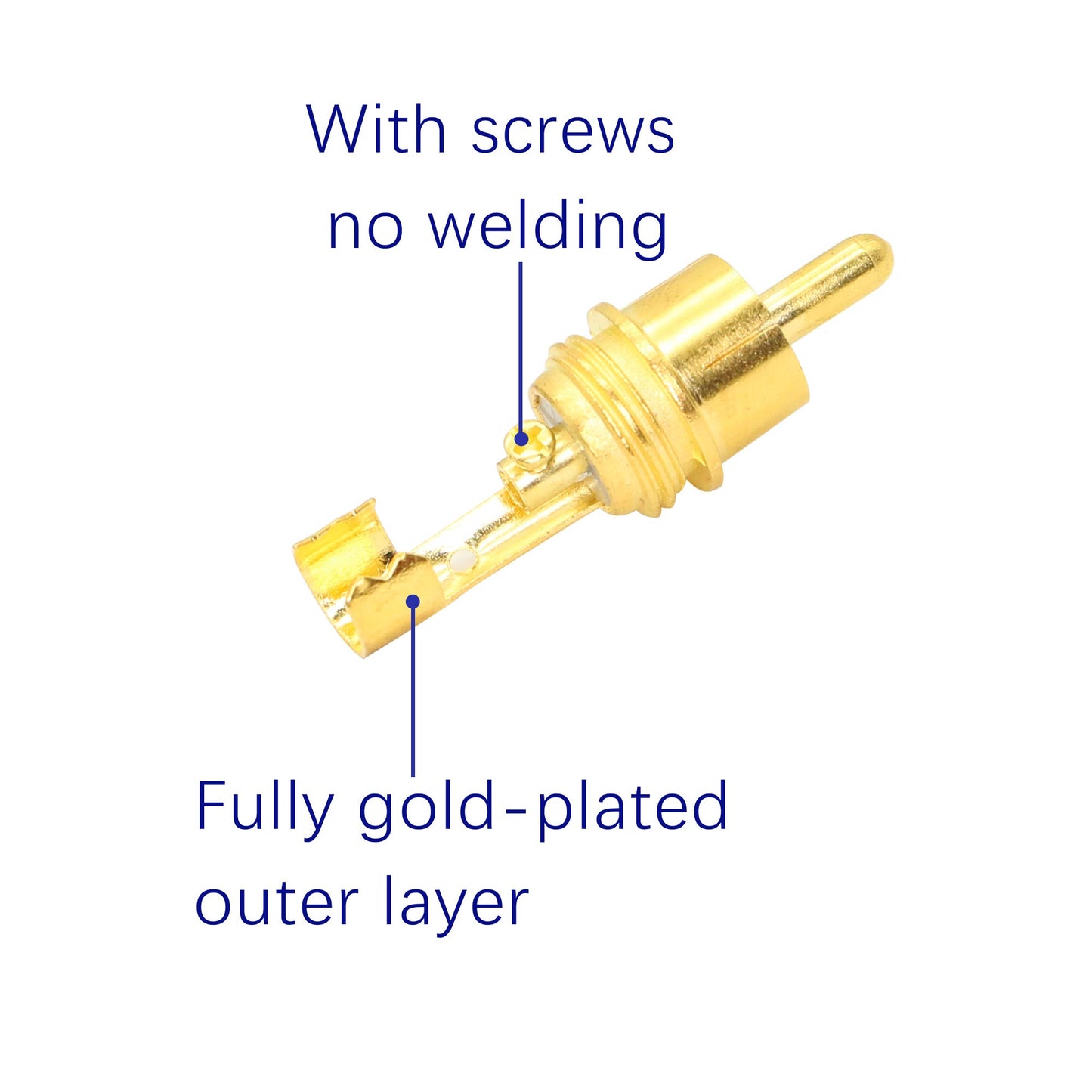 PNGKNYOCN RCA Stereo Connector Plug with Spring Coax Audio Solderless Gold Plated Adapter for Repair Speaker Cables?4-Pack?