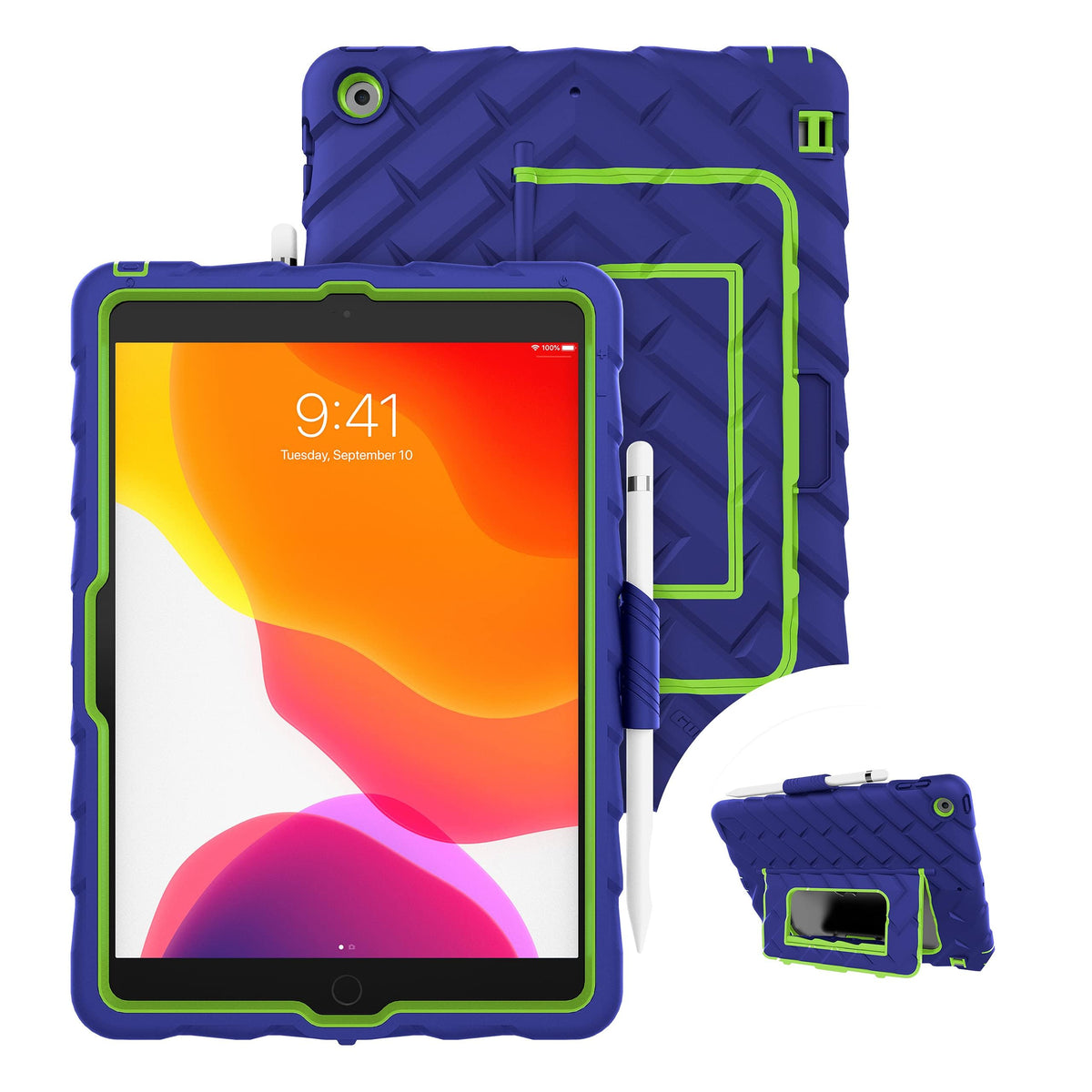 Gumdrop Hideaway Case for Apple iPad 9th/8th/7th Gen - Blue/Green