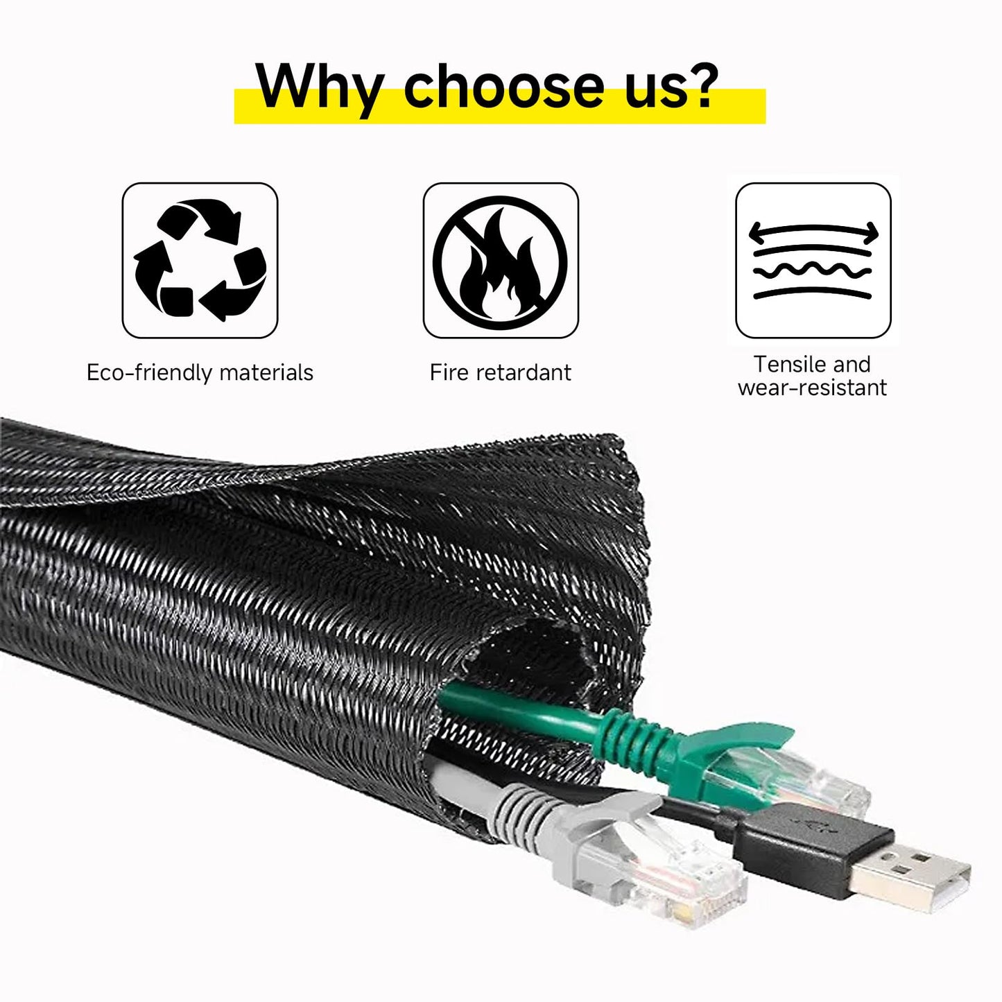 10ft 1 inch Cable Hider Wire Loom, Cable Sleeve Cord Protector for USB Cable, Wire Protector Management for Computer Electrical Wire Power Cord Audio