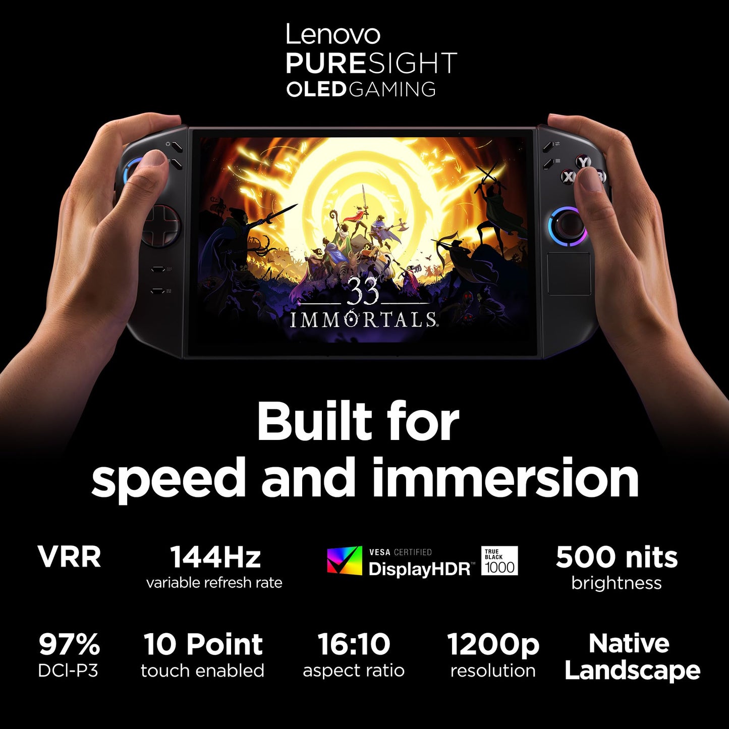 Lenovo Legion Go 2 - Mobile Gaming Console - AMD Ryzen Z2 CPU - 8.8" WQXGA PureSight OLED Display - 144Hz - Integrated AMD Radeon™ Graphics - 16GB