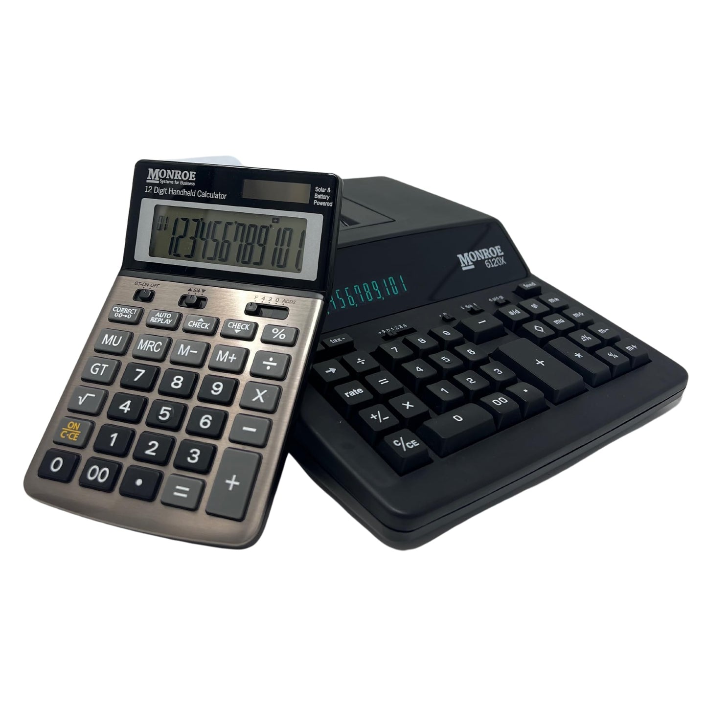 Monroe Systems for Business 6120X 12-Digit Business Medium Duty Calculator, Black