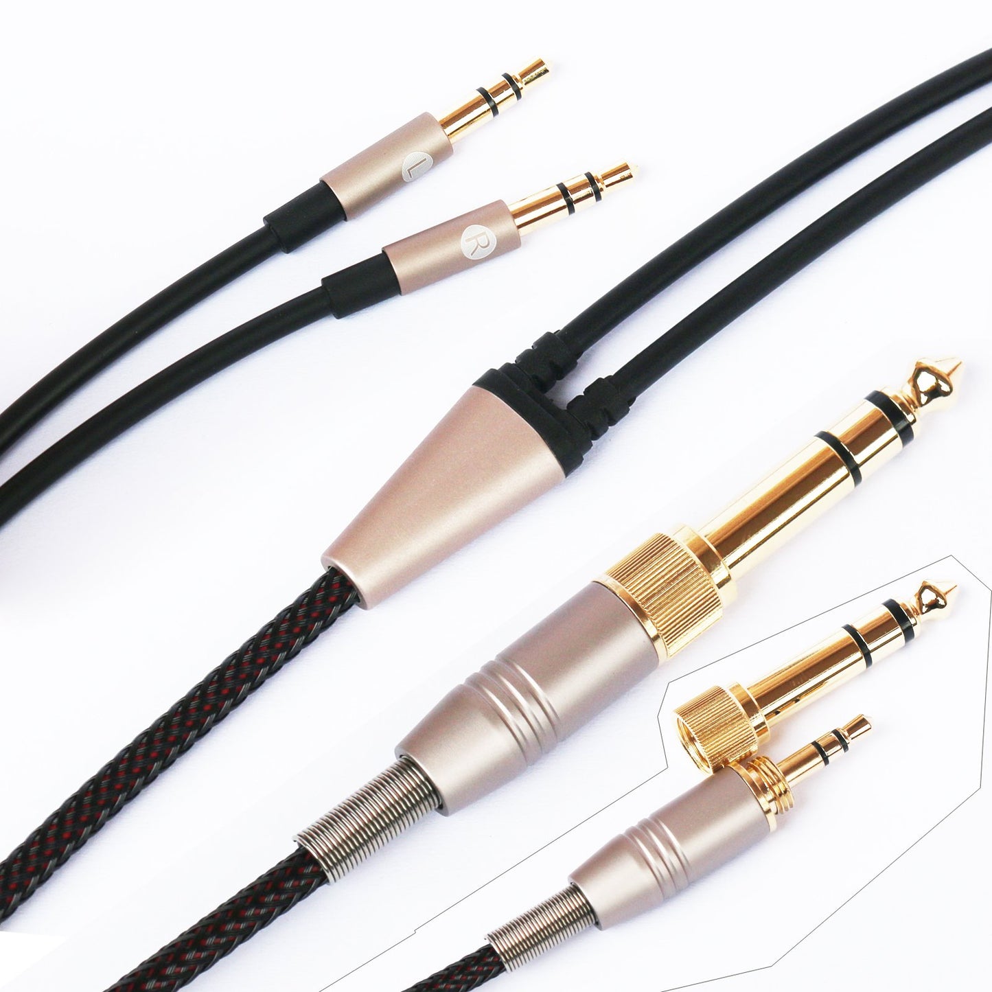 NEW NEOMUSICIA Replacement Cable Compatible with Hifiman HE4XX, HE-400i (The Latest Version with Both 3.5mm Plug) Headphones 3.5mm / 6.35mm to Dual…