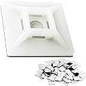 Large, Premium Zip Tie Adhesive-Backed Mounts 100 Pk by Phyxology Supply. Pro-Grade, UV White Cable Tie Bases: 1.1 in x 1.1 in. Screw-Hole Anchor