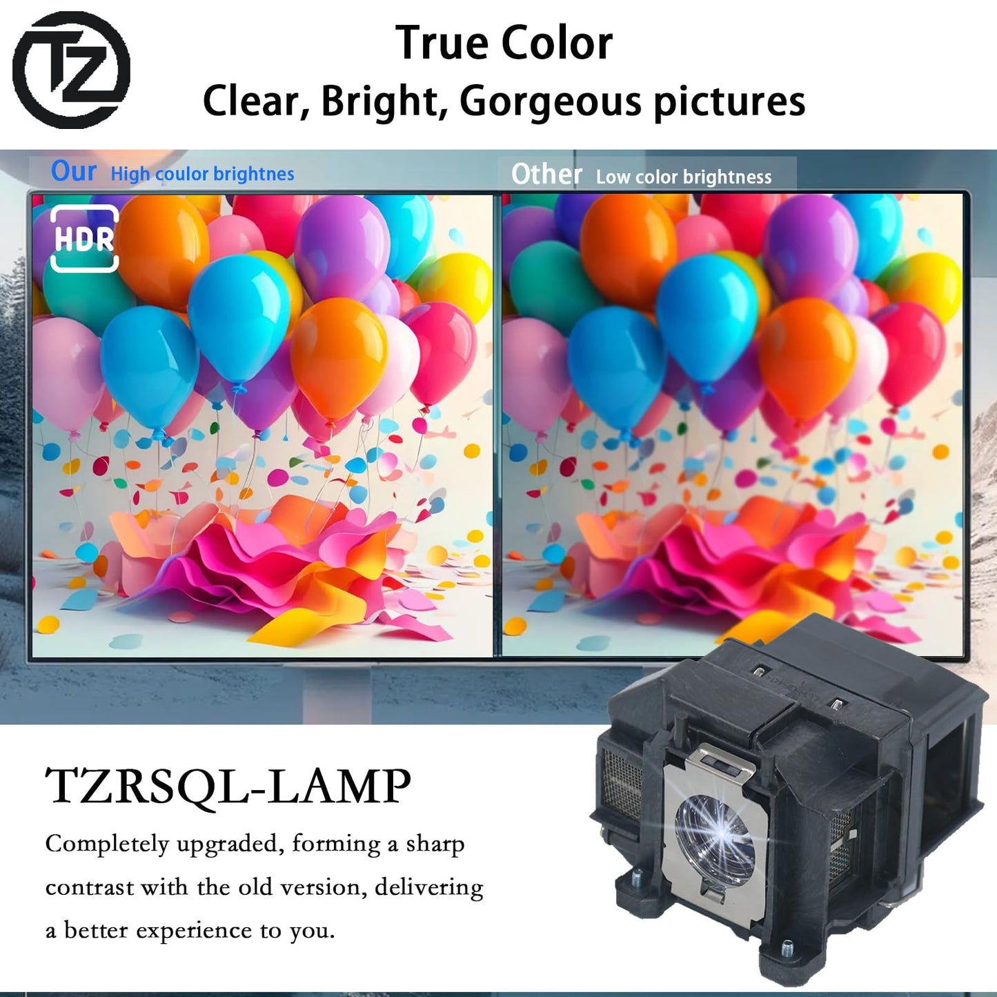 TZRSQL for ELPLP67 Replacement Projector Lamp Bulb for Epson PowerLite Home Cinema 500 707 710HD 750HD EX5210 EX7210 EX3210 EX3212 VS210 VS220 X12