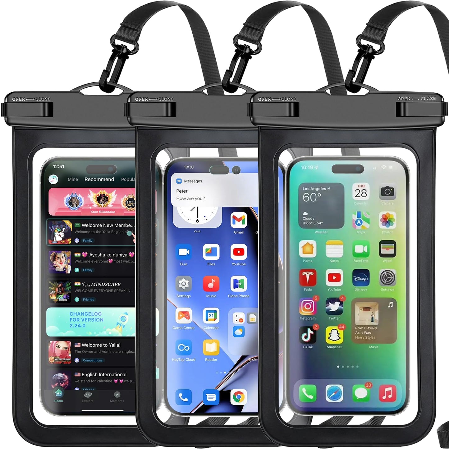 Waterproof Phone Pouch, Cell Phone Case Dry Bag,Protection Level: IP68,Beach Cruise for iPhone,Samsung,and More,Lanyard Included,(Fits Up to 8.3")