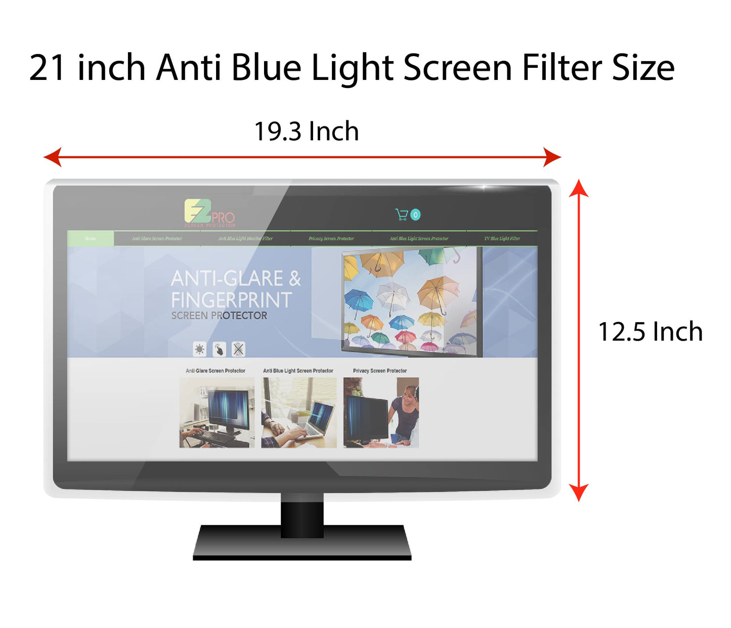 Anti Blue Light Screen filter for 21.5 Inches Widescreen Desktop Monitor, Blocks Excessive Harmful Blue Light, Reduce Eye Fatigue and Eye Strain