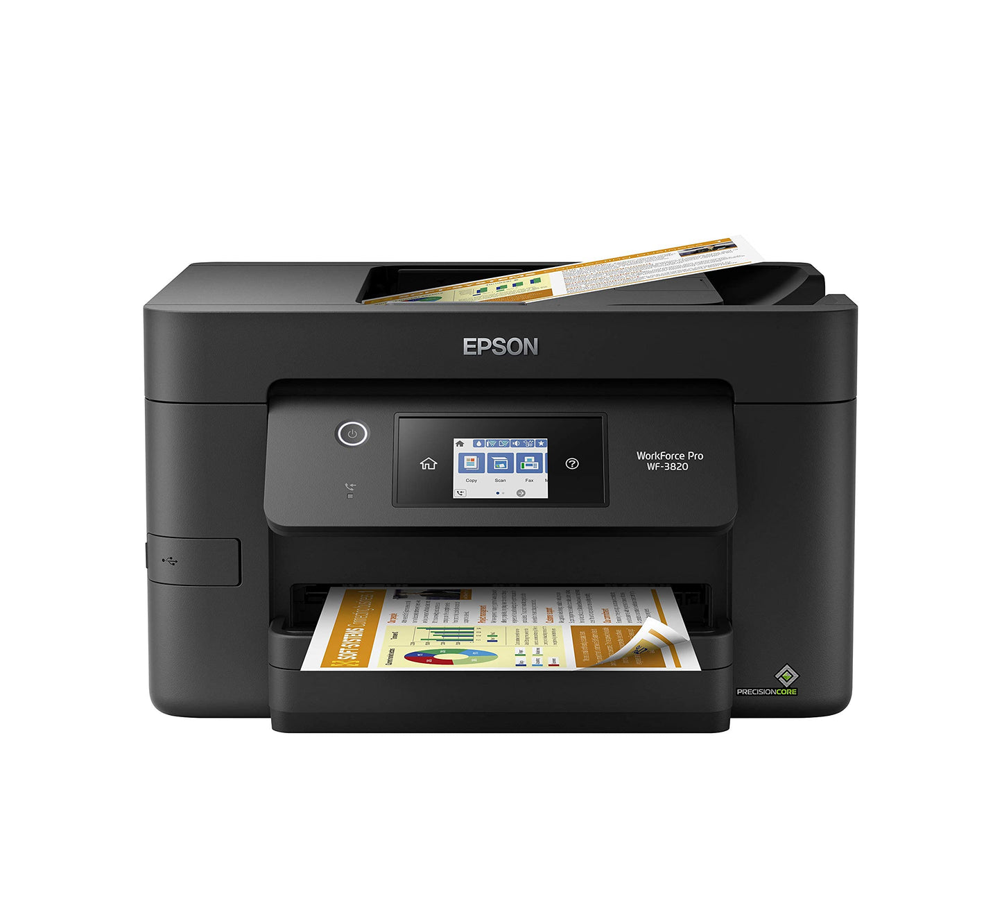 Epson Workforce Pro WF-3820 Wireless All-in-One Printer, Auto 2-Sided Printing 35-Page ADF, 250-sheet Paper Tray and 2.7" Color Touchscreen, Works