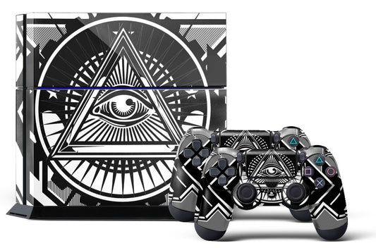 247 Skins Graphics kit Sticker Decal Compatible with PS4 PlayStation 4 and Dualshock Controllers - Conspiracy