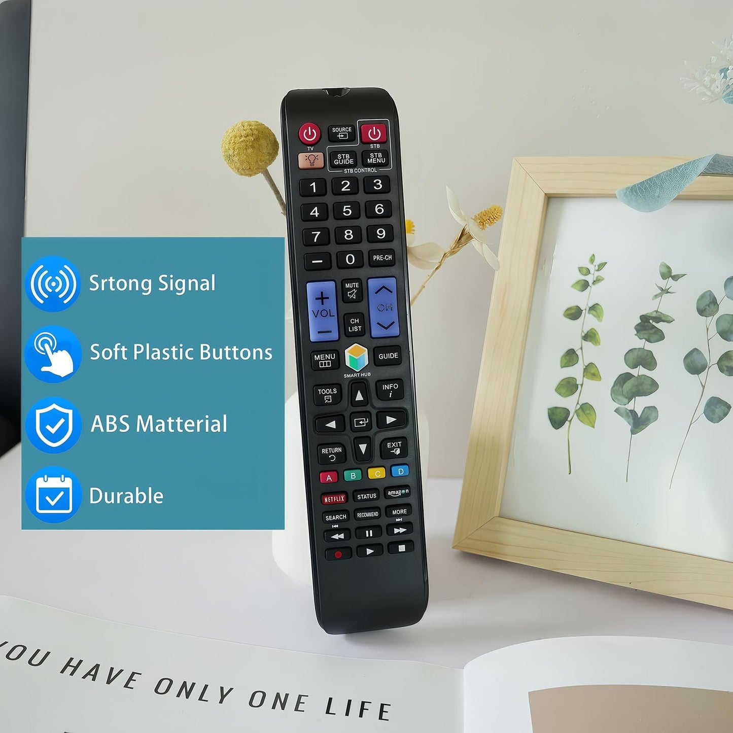 Universal Replacement Remote for Samsung Smart TV AA59-00784C UN40F6300 UN46F6300 UN50F6300 UN55F6300 UN55F8000 UN60F6300 UN60F6300AFXZA UN60F8000