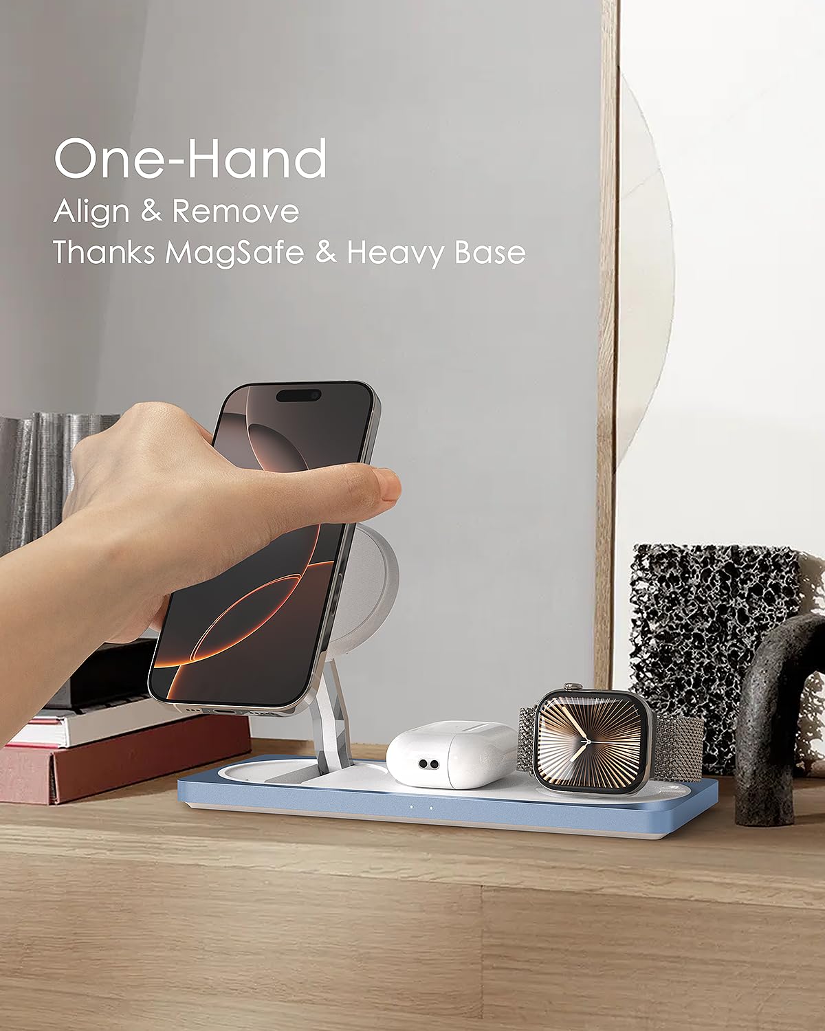 3-in-1 Charging Station for Apple Devices: Used for iPhone and Watch Charging Station with Magsafe Charger Stand, Wireless Charger