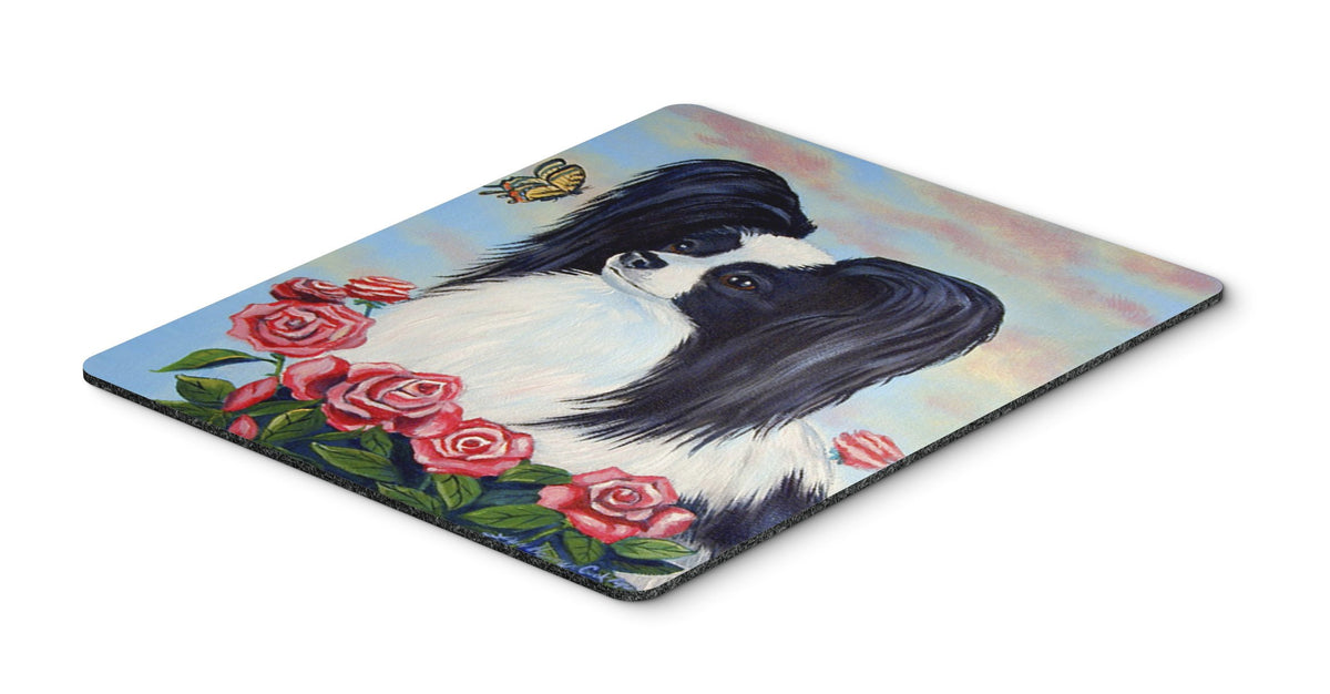 Caroline's Treasures 7040MP Papillon Black and White Mouse Pad, Hot Pad or Trivet for Home Office Gaming Working Computers Laptop Mouse Mat,Washable