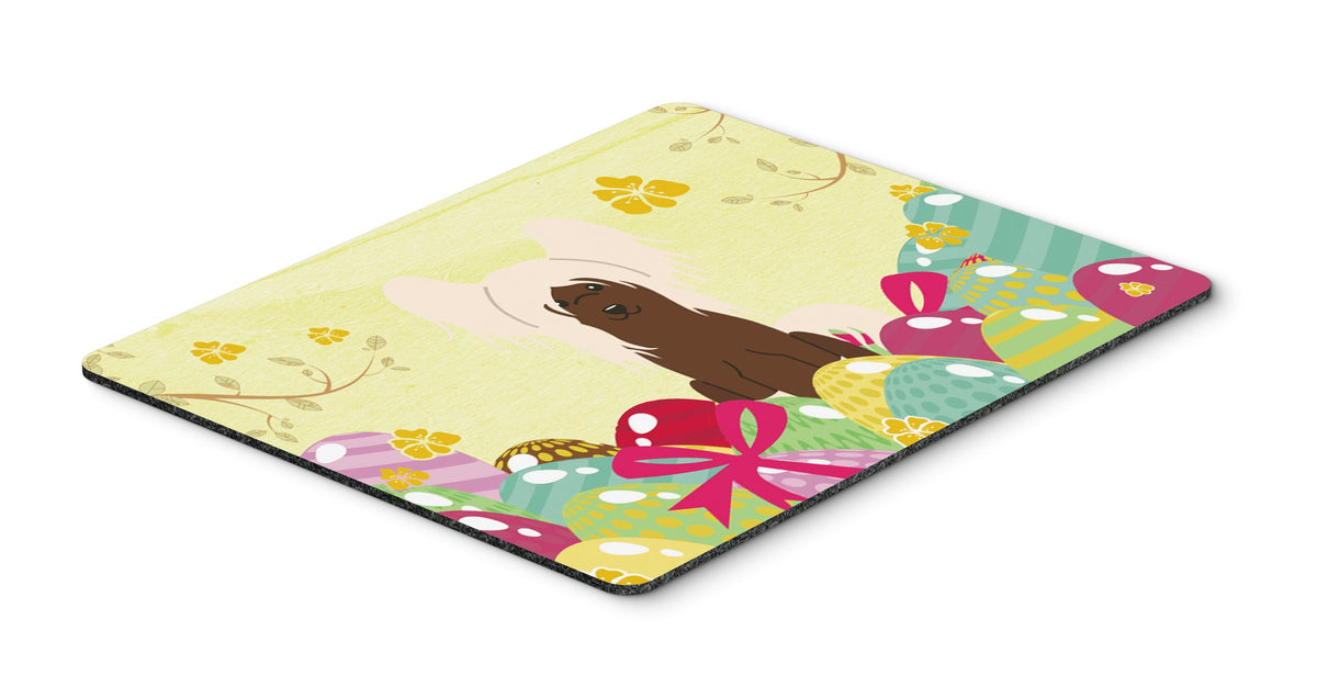 Caroline's Treasures BB6113MP Easter Eggs Chinese Crested Cream Mouse Pad, Hot Pad or Trivet for Home Office Gaming Working Computers Laptop Mouse