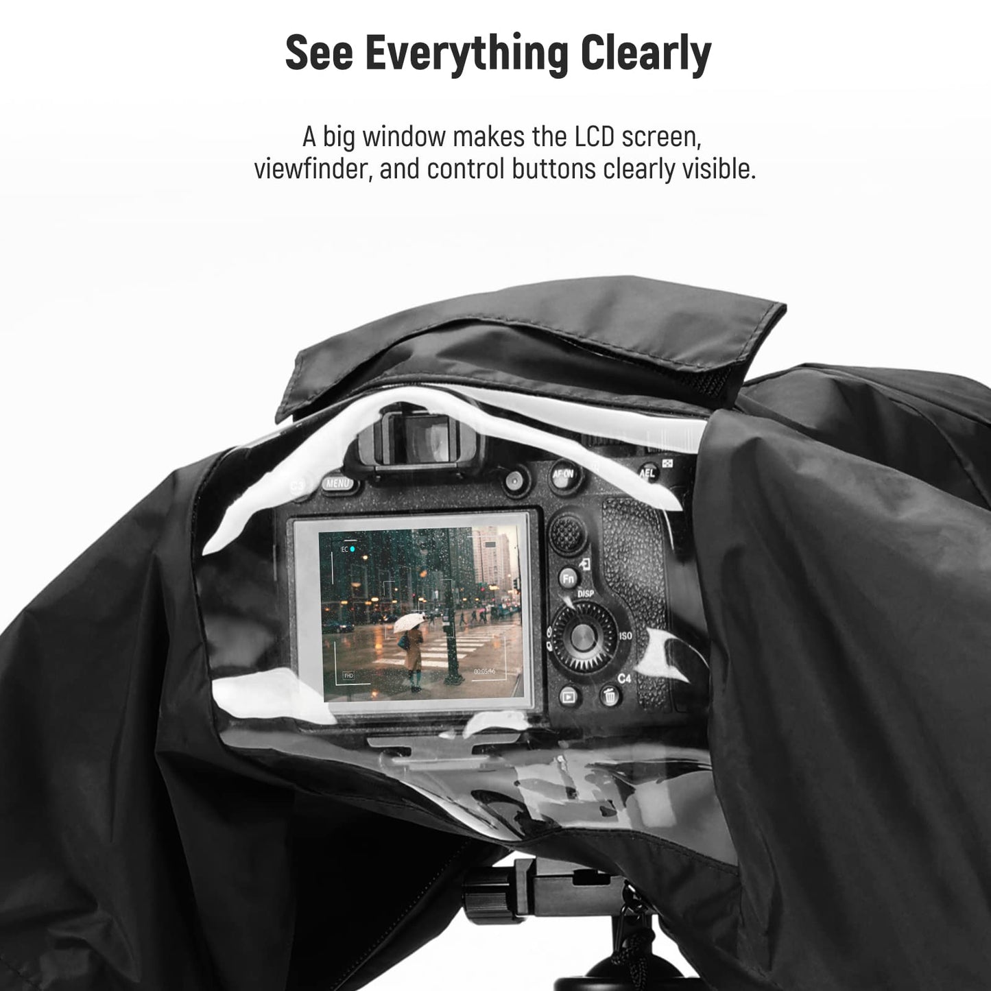 NEEWER Camera Rain Cover, Small Size Durable Nylon Raincoat Compatible with Canon Sony Nikon DSLR Mirrorless Vlog Camera & Lenses Within 200mm,
