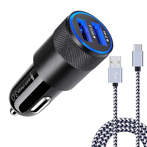 for Samsung Galaxy S26+ S26 S25 FE, Fast Car Charger Adapter with Type C 6ft Cable for Samsung Galaxy S25 Edge Ultra Plus S25+, S23 S22 S21 S20 S10e