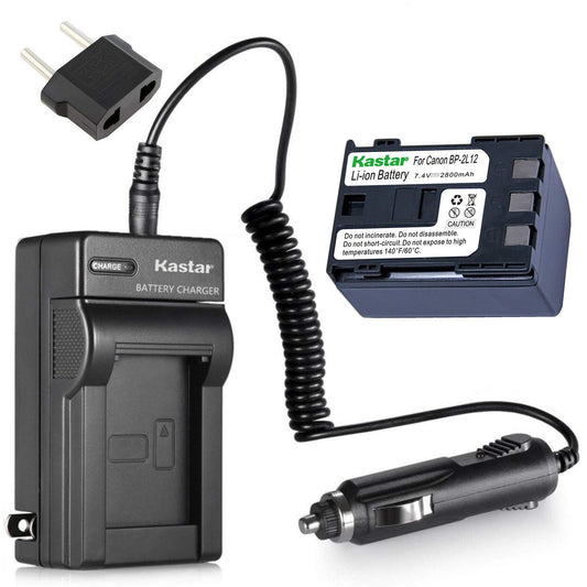 Kastar BP-2L12 Battery + Charger with Car Plug for Canon ZR700 Digital Video Camcorder