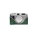Contax G1 Case, BolinUS Handmade Genuine Real Leather Half Camera Case Bag Cover for Contax G1 Camera with Hand Strap (Green)