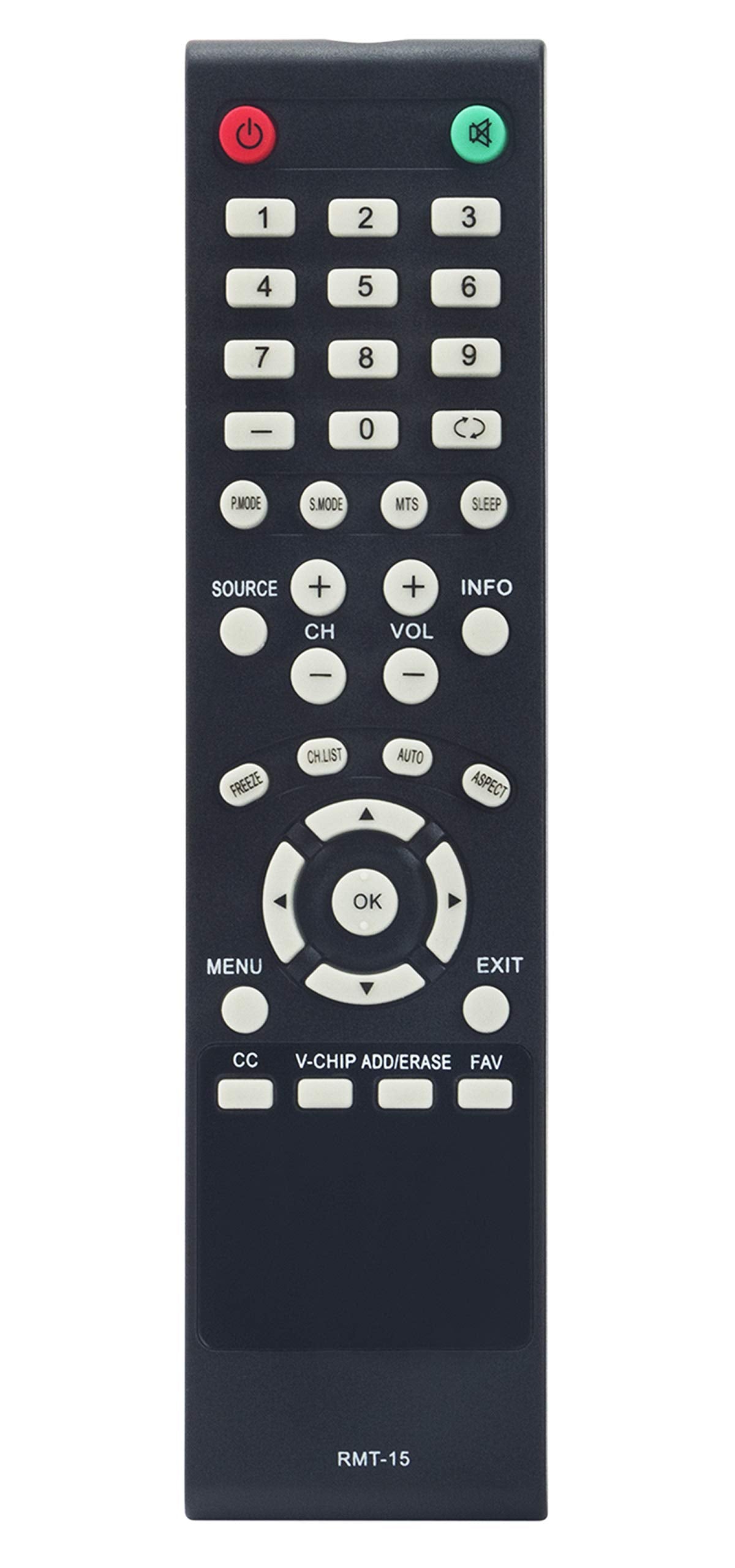 RMT-15 Remote Replacement fit for Westinghouse TV EW24T7EW EW24T8FW CW37T6DW VR5535Z CW46T6DW CW46T6DW CW46T9FW CW26S3CW DW46F1Y1 VR-3730 VR-6025Z