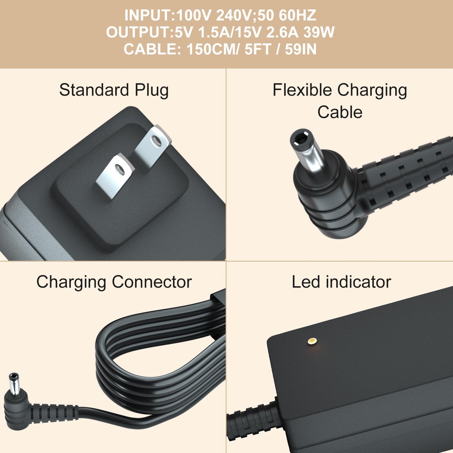Jeestam 12V Charger Compatible for Audio Technica Turntable - Compatible for Audio-Technica AT-LP60X AT-LP60X-BK AT-LP60X-BW AT-LP60XBT-RD…