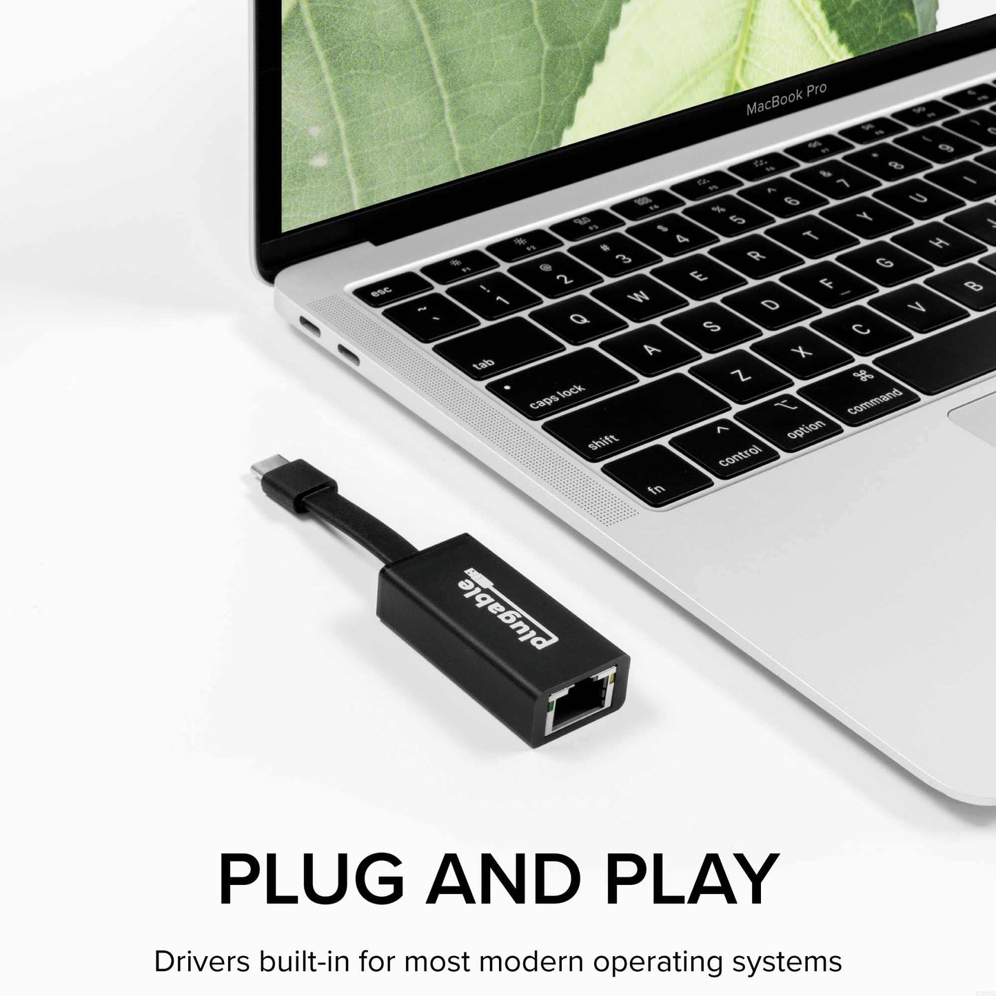 Plugable USB C to Ethernet Adapter, Driverless Fast and Reliable Gigabit Speed, Thunderbolt 3 to Ethernet Adapter Compatible with MacBook Pro
