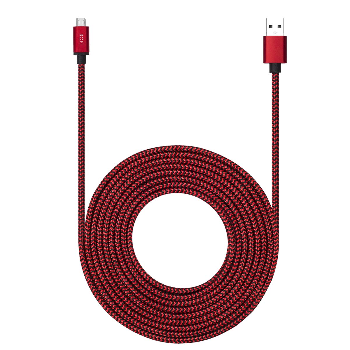Micro USB Cable 15ft with 3A Fast Charging, Extra Long and Extremely Durable Nylon Braided Charger Cord for Galaxy S7/S6/J8/J7 Note