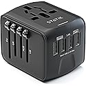 STATIK GloboCharge 12W Universal Travel Adapter Worldwide - International Power Adapter Plug Europe, UK, USA, Australia Slide Outlets, Universal…
