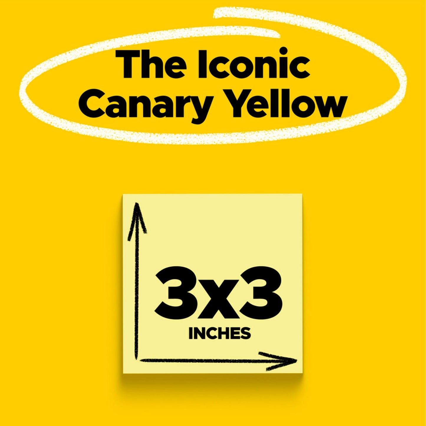 Post-it Notes, 3 x 3 in, The Iconic Canary Yellow Note, 18 Pads