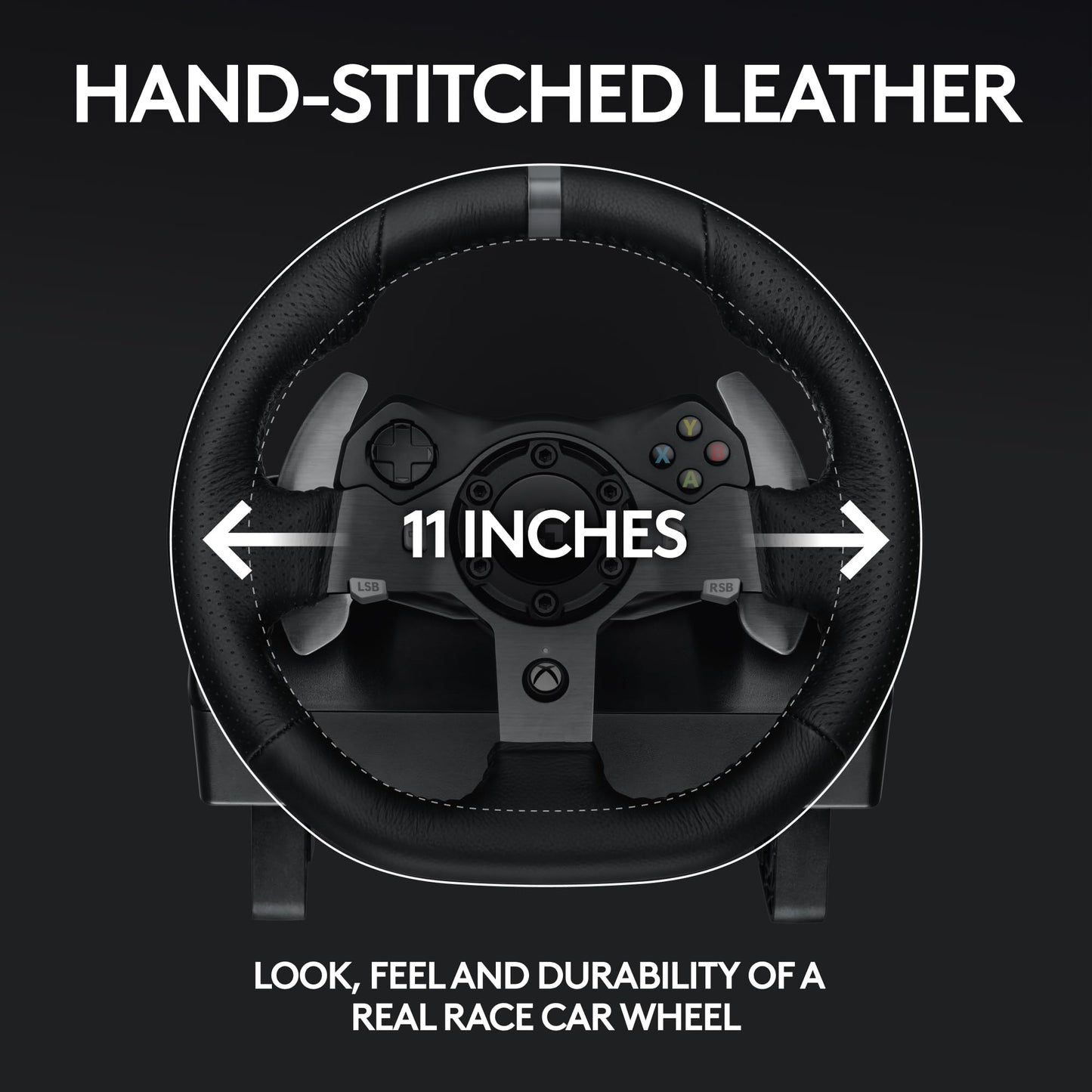 Logitech G920 Driving Force Racing Wheel and Floor Pedals, Real Force Feedback, Stainless Steel Paddle Shifters, Leather Steering Wheel Cover for Xbox