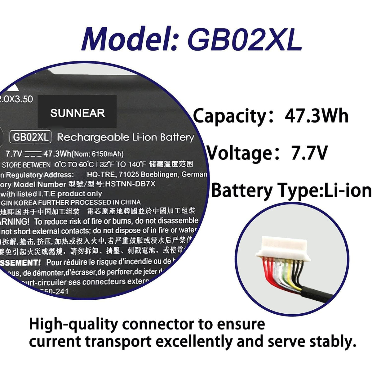 SUNNEAR GB02XL/GM02XL L42583-005 Battery Replacement for HP Chromebook x360 11 G1/G2 EE (Education Edition), Chromebook 11A G6/G8 EE, 11 G7/G8 EE, 14