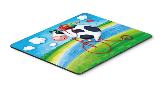 Caroline's Treasures APH0076MP Cow Riding Bicycle Mouse Pad, Hot Pad or Trivet for Home Office Gaming Working Computers Laptop Mouse Mat,Washable