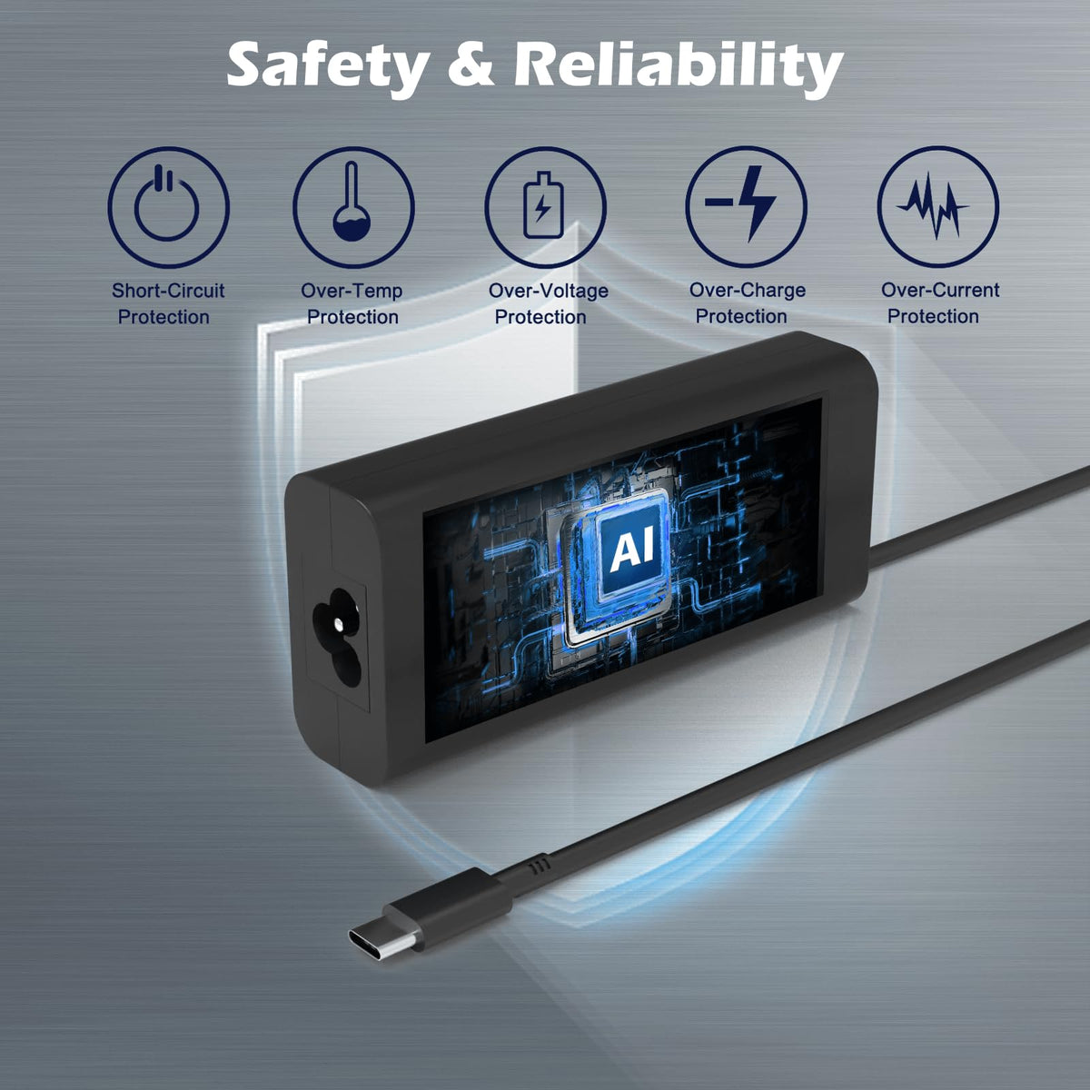65W USB C Laptop Charger for Dell Pro 14 16 Plus/Latitude/XPS Power Cord