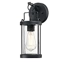 Westinghouse 6122500 Westcott Bay Traditional One Light Outdoor Wall Fixture, Textured Black Finish, Clear Seeded Glass