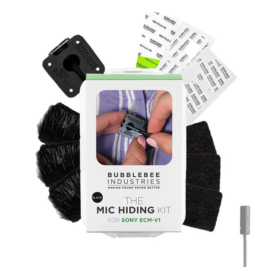 Bubblebee Mic Hiding Kit Compatible with Sony ECM V1 - Lapel Microphone Hiding Noise & Wind Reduction Wind Muff, Dead Cat Mic Cover for Content