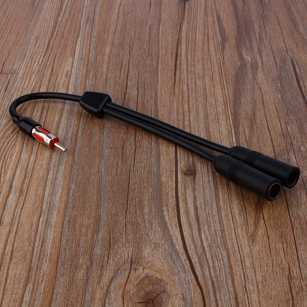 Car AM FM Antenna Splitter Adapter Car Auto Radio Antenna Splitter Stereo Cable 1 Male to 2 Female Y Adaptor Connector for Car Truck Vehicle Radio