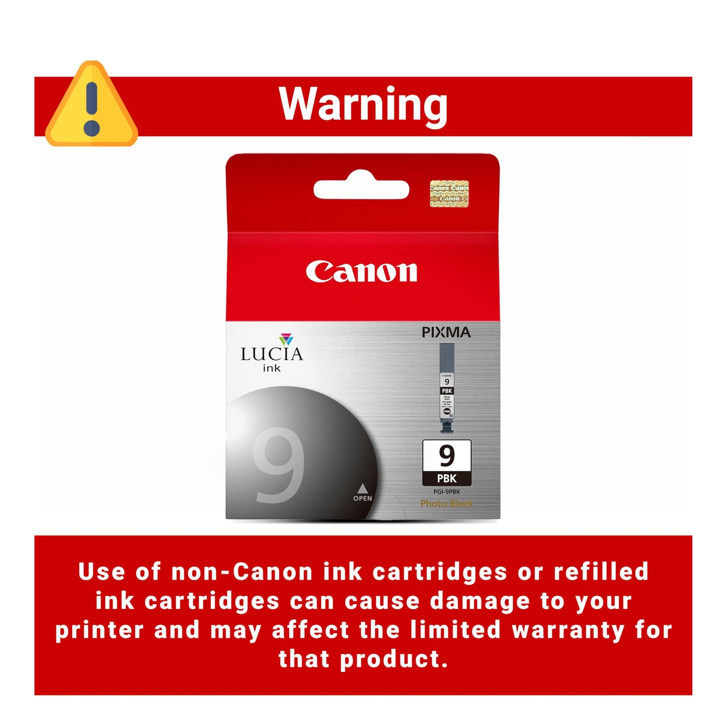 Canon PGI-9 Genuine Photo Black Ink Tank, Compatible with Pro9500, Pro9500 Mark II, MX7600, and IX7000 Printers