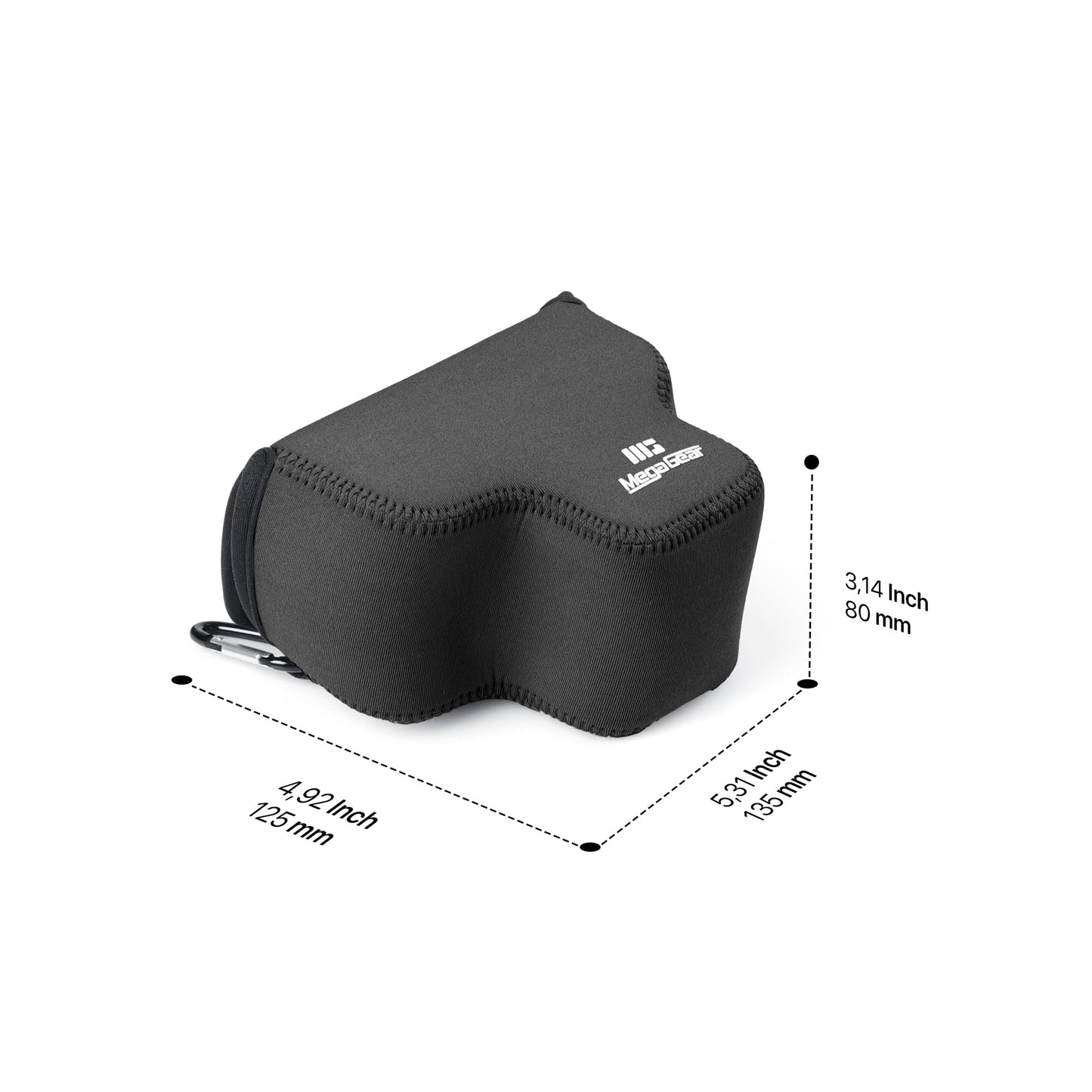 MegaGear Neoprene Camera Case for Sony Alpha a7C Mark II (28-60mm) - Stylish and Protective Digital Photography Bag - Black
