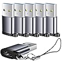 BaseNew USB C Female to USB Male Adapter-6 Pack,USB A Type C Adapter,USB Adapters,USB-C Cable Charger Converter for iPhone 17 16 15 13,MacBook…