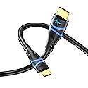 BlueRigger Mini HDMI to HDMI Cable (10FT, 4K 60Hz HDR, Bidirectional High Speed HDMI 2.0 Cord, Ethernet, Audio Return) Compatible with DSLR Camera