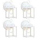 GRUENLICH Outdoor Wall Sconce, Exterior Wall Lighting Fixtures with Clear Glass, Front Porch Lighting, Outdoor Lights for Patio, Doorway, White, 4