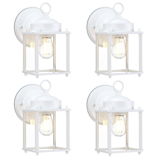 GRUENLICH Outdoor Wall Sconce, Exterior Wall Lighting Fixtures with Clear Glass, Front Porch Lighting, Outdoor Lights for Patio, Doorway, White, 4