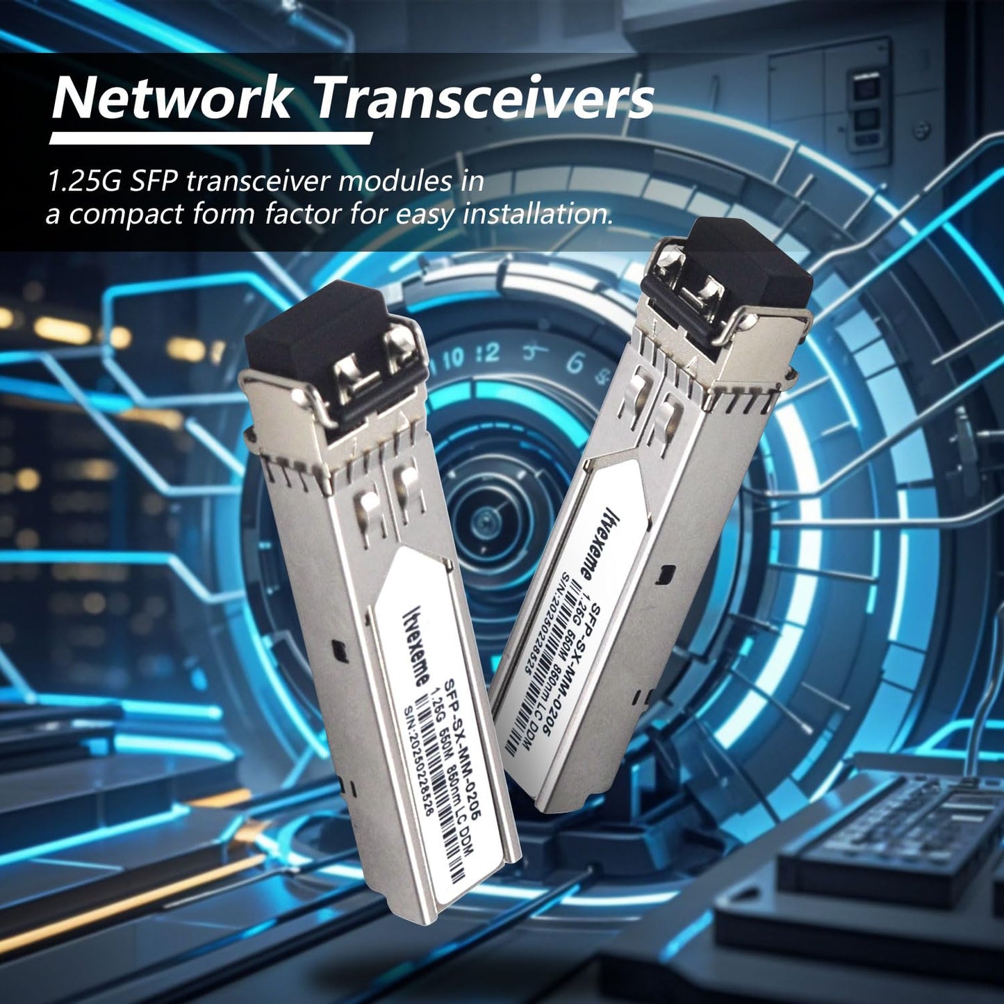 4 Pack 1.25G Multimode SFP LC Module, 1000Base-SX Gigabit Fiber Transceiver, 850nm MMF, 550m, for Router, Network Card, Switch, Firewall etc