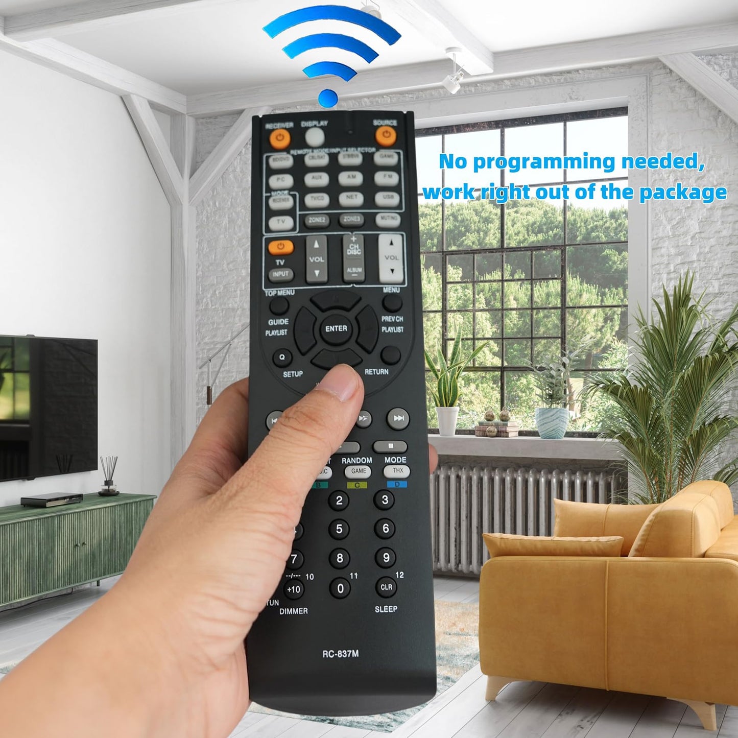 Replacement Remote Control RC-837M for Onkyo AV Receiver HT-R494 HT-S5800 HT-S7805 TX-NR818