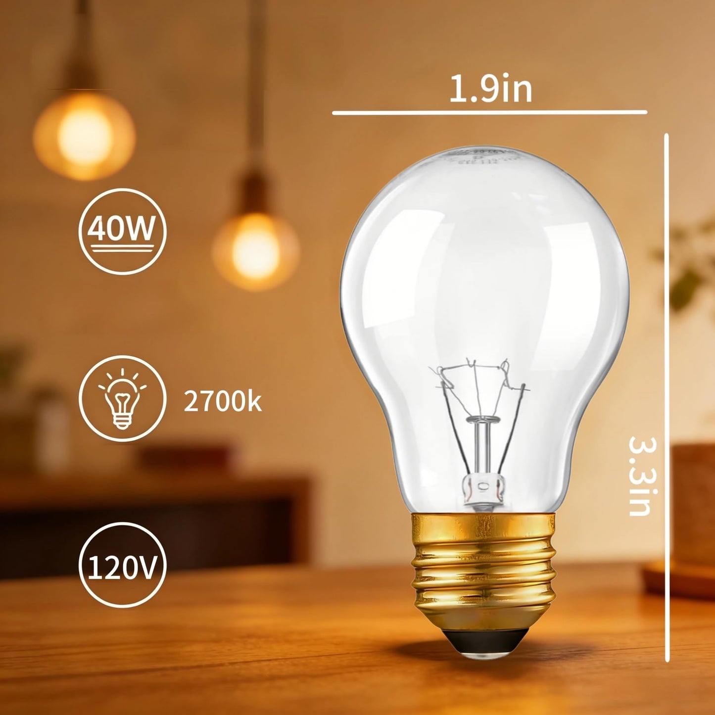 IWOPAN 40W Oven Light Bulb Replace-40W Shatterproof Replacement Compatible with Hatco 02.30.265 - 120V / 130V - 02.30.265.00, 02.30.265, 02.30.265.12