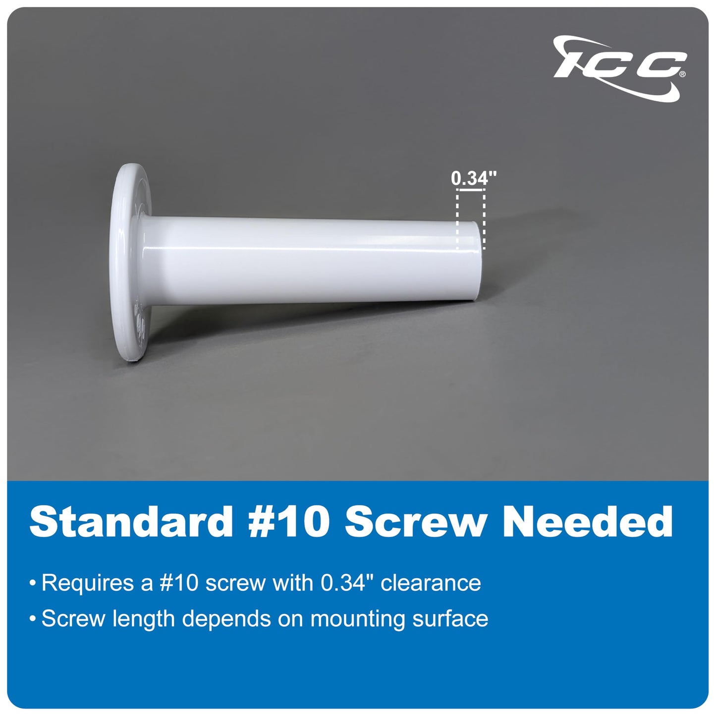 ICC Cable Spool Without Screw, Wall-Mount Cable Organizer, 10-Pack, Durable Plastic - ICACSWDS10